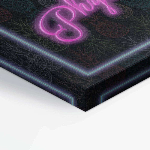 Let's Get Physical Neon Typography Canvas