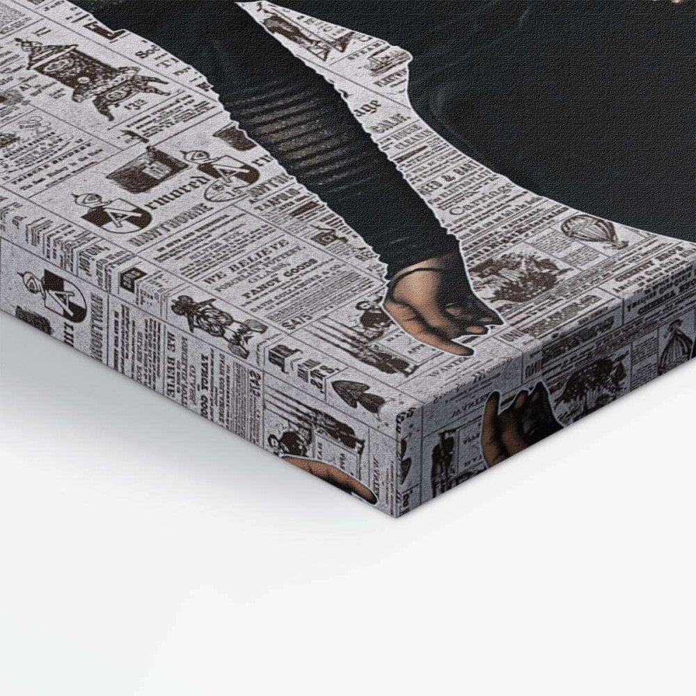 Elephant Lady Old Newspaper Canvas