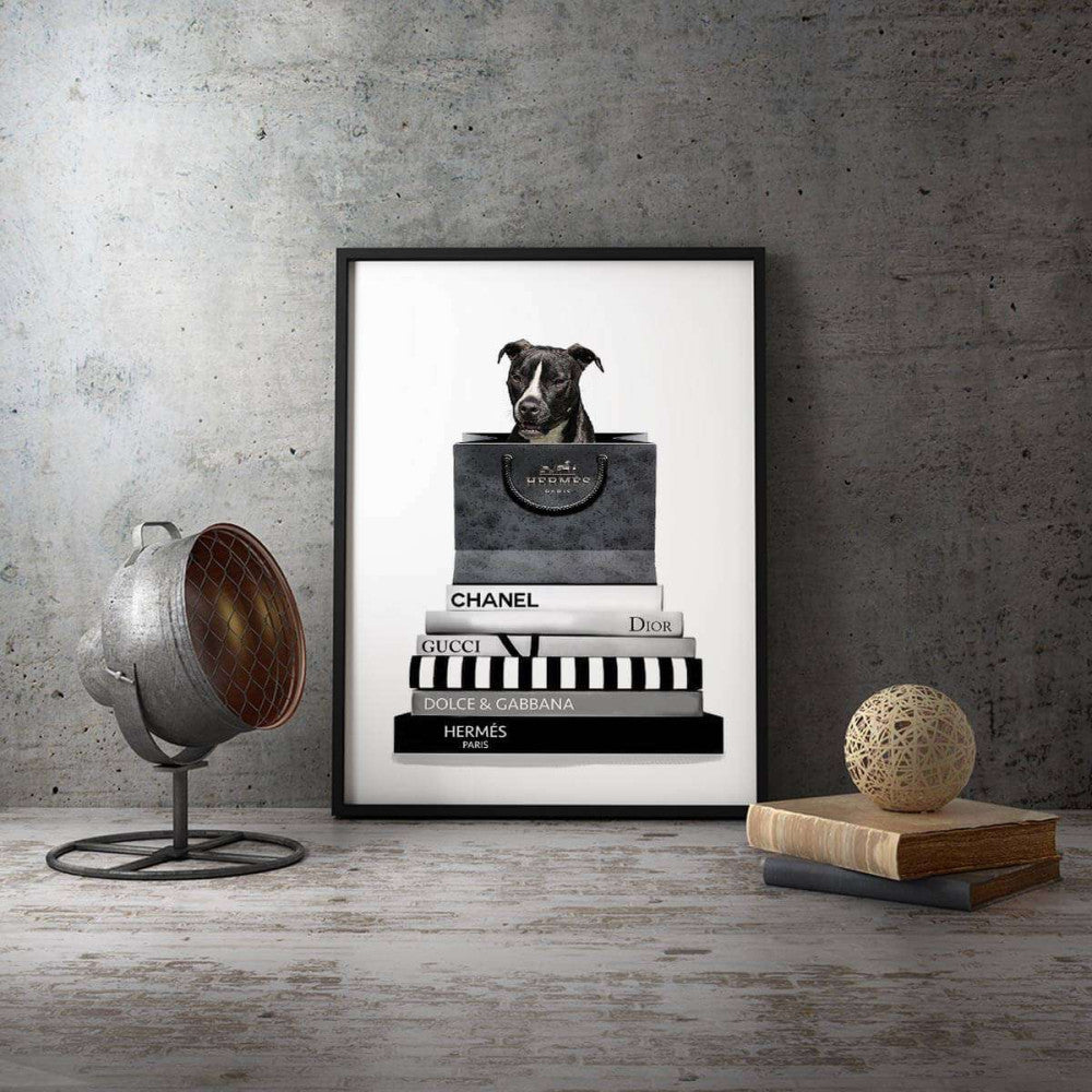 Black Pit Bull Terrier Boxer Dog Canvas