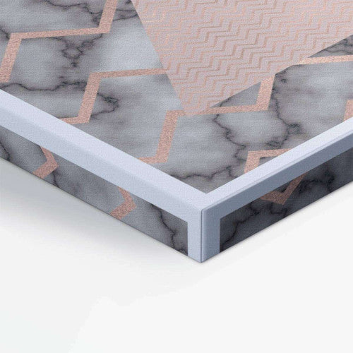 Triangles Abstract Blush Pink Marble Canvas