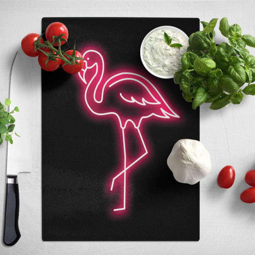 Neon Flamingo Chopping Board