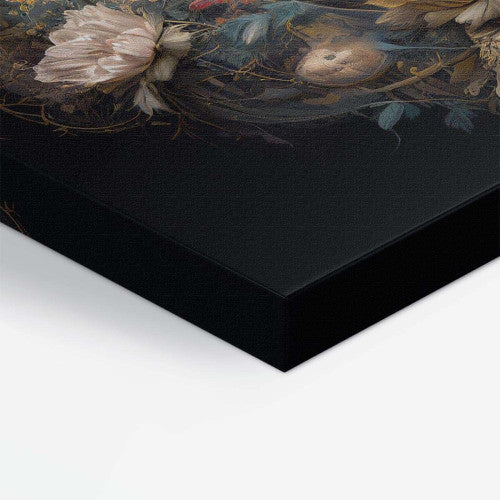 Lion Floral Still Life Portrait 003 Animal Canvas