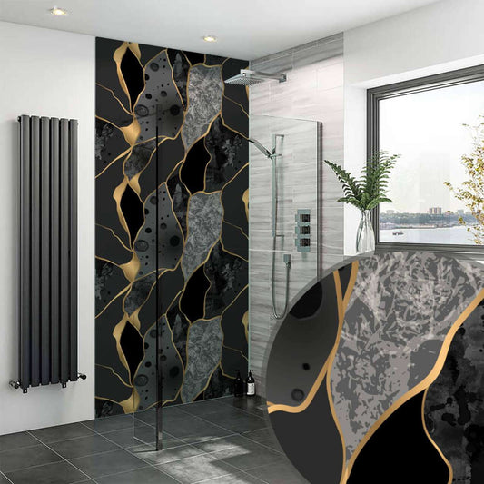 Black Gold and Grey Marble