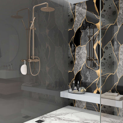 Black Gold and Grey Marble