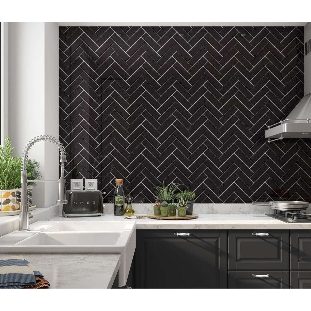 Black Herringbone