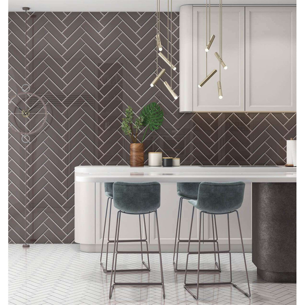 Dark Grey Herringbone