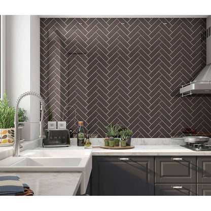 Dark Grey Herringbone