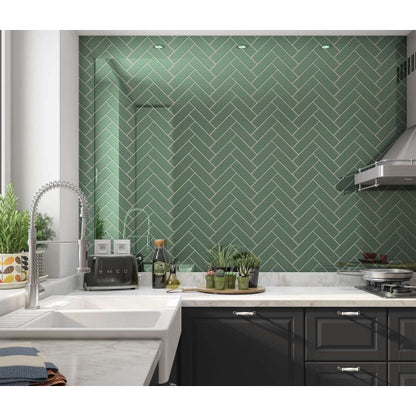 Green Herringbone