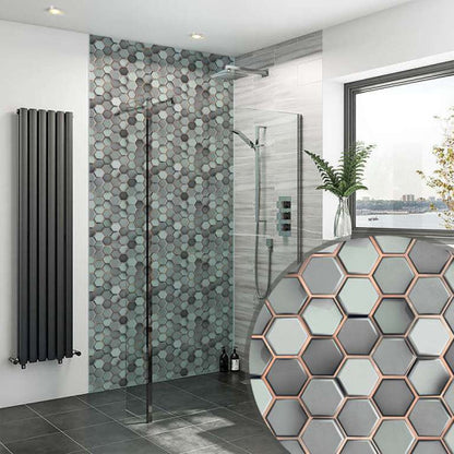 Grey Copper Hexagons