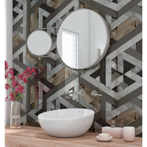 Grey Wooden Strips 3d Effect