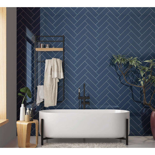 Navy Blue Herringbone