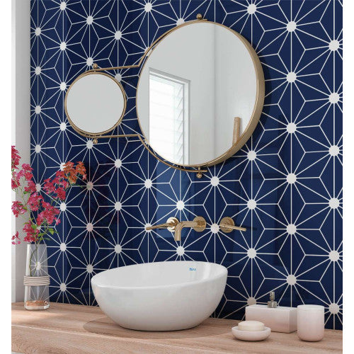 Navy Blue Tiled