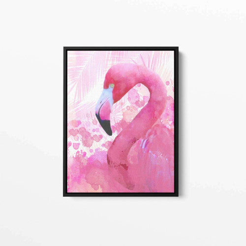 Watercolour Pink Flamingo Nursery Canvas