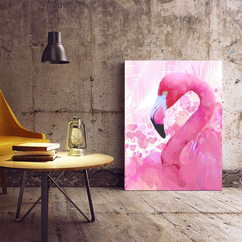 Watercolour Pink Flamingo Nursery Canvas