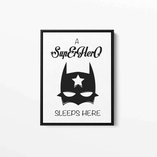 A SuperHero Sleeps Here Nursery Canvas