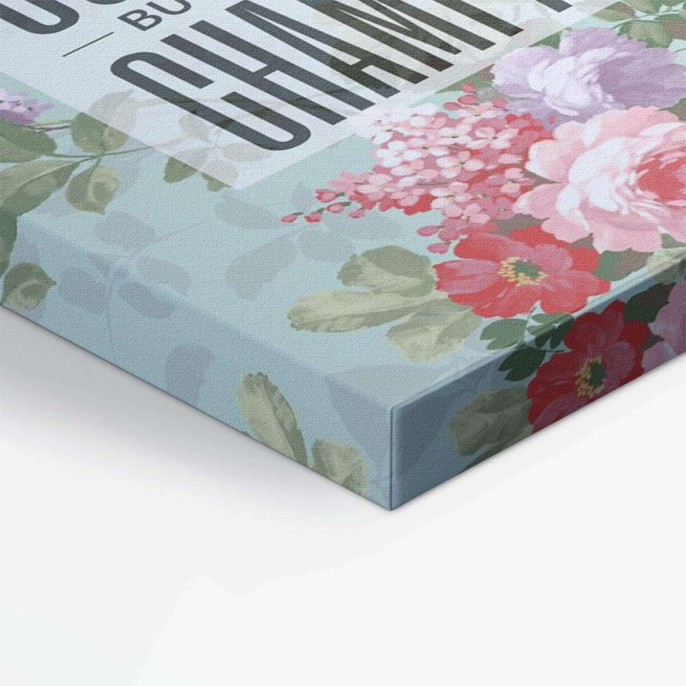 You Were My Cup of Tea Floral Typography Canvas