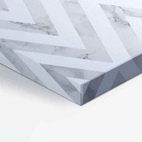 Zig Zag Grey Marble Abstract Canvas