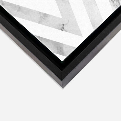 Zig Zag Grey Marble Abstract Canvas