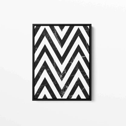 Zig Zag Monochrome Abstract Canvas