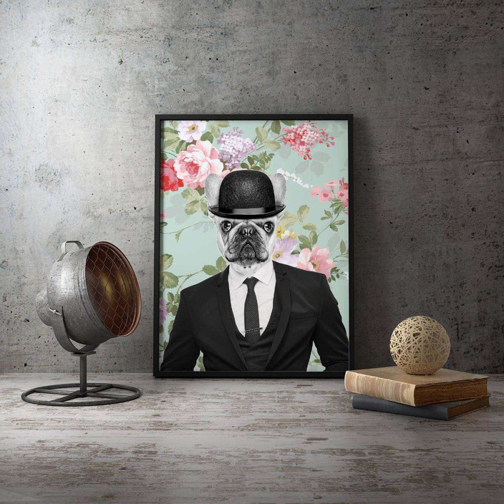 Bulldog Dude - Vintage Animal Canvas