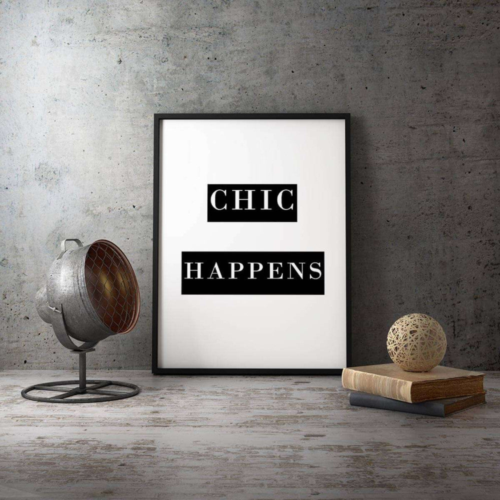 Chic Happens Typography Canvas