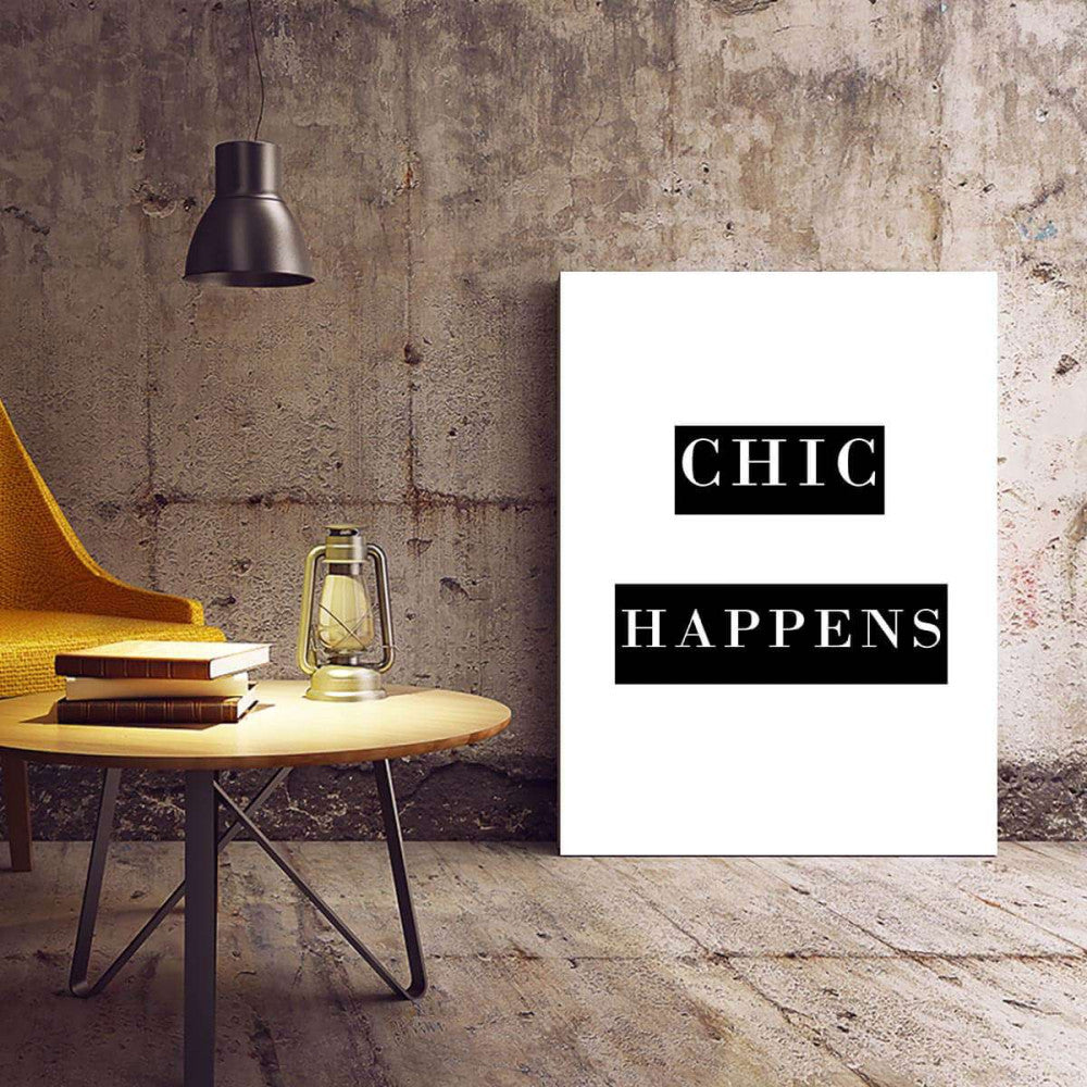 Chic Happens Typography Canvas