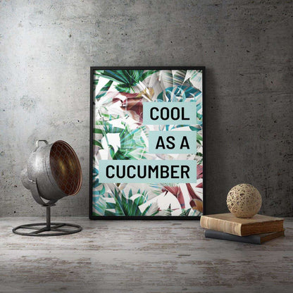 Cool As a Cucumber Typography Canvas