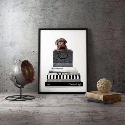 Brown Labrador Dog Fashion Animal Canvas