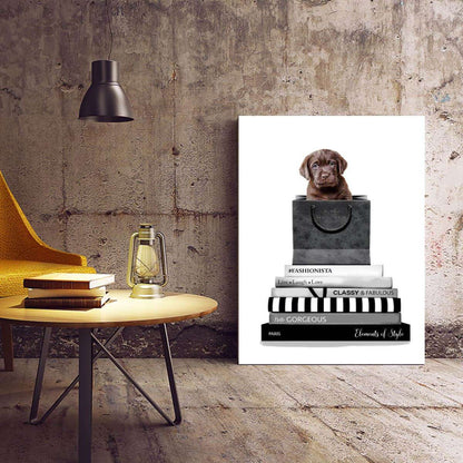 Brown Labrador Dog Fashion Animal Canvas