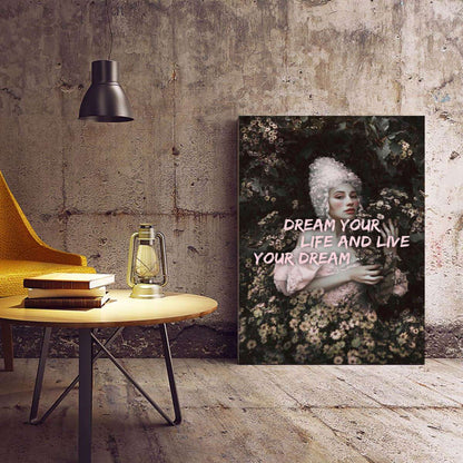 Dream Your Life and Live Your Dream Typography Canvas