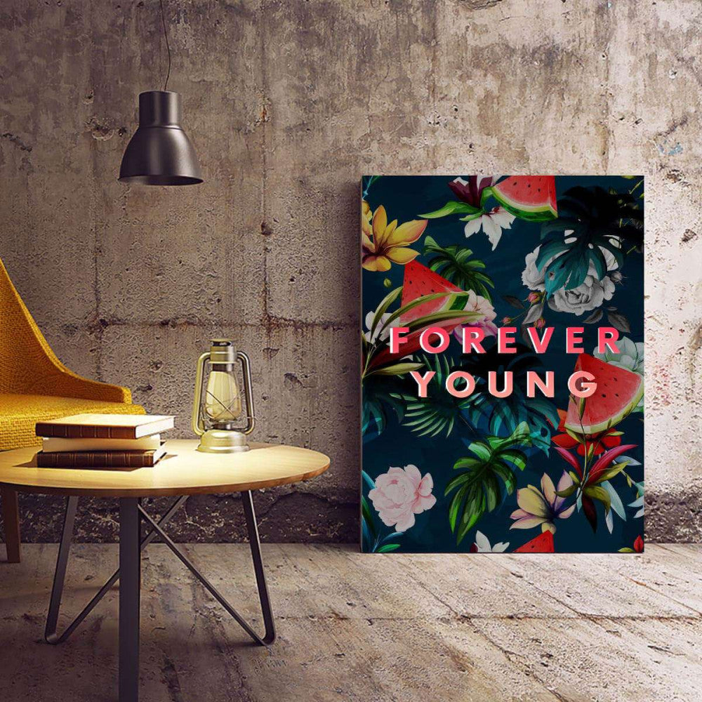 Forever Young Typography Canvas