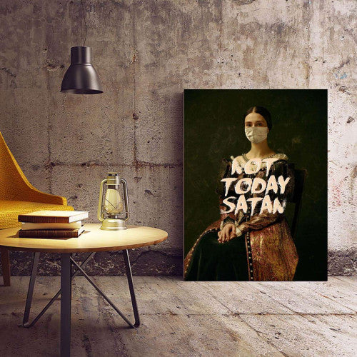 Not Today Satan Typography Canvas