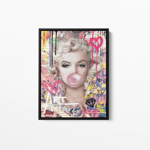 Pink Bubble Trouble Marilyn Pop Graffiti Canvas