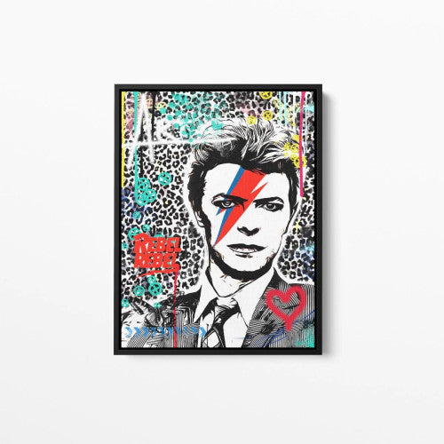 Rebel Bowie Leopard Pop Graffiti Canvas