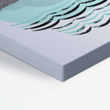 Mountains Grey Aqua Abstract Canvas