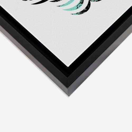 Mountains Grey Aqua Abstract Canvas