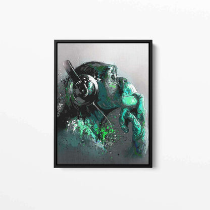 Graffiti Chimp Monkey Headphones Green Canvas