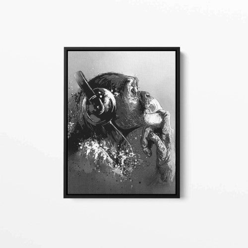 Graffiti Chimp Monkey B&W Headphones Canvas