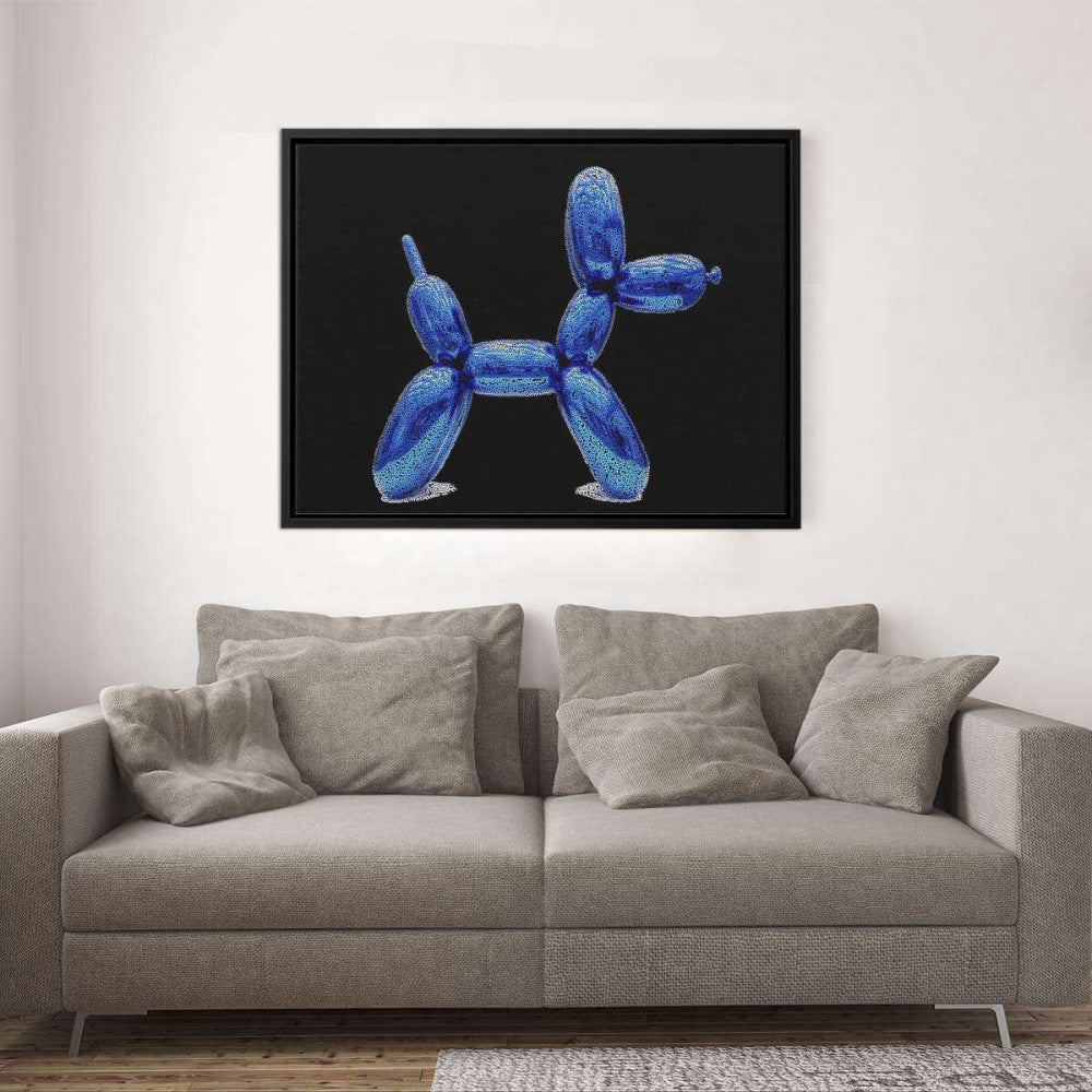 Confetti Balloon Dog in Blue Canvas