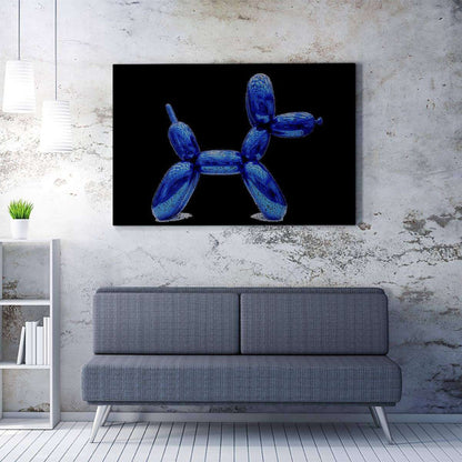 Confetti Balloon Dog in Blue Canvas