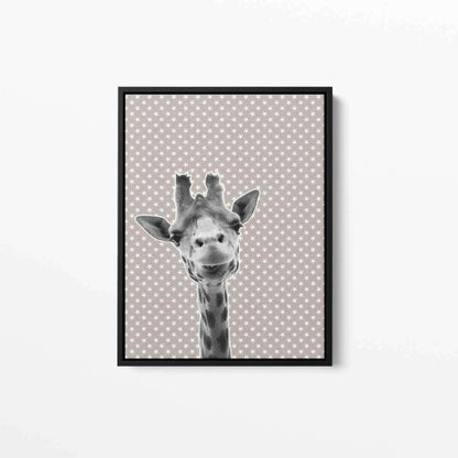 Giraffe Grey Star 001 Animal Canvas