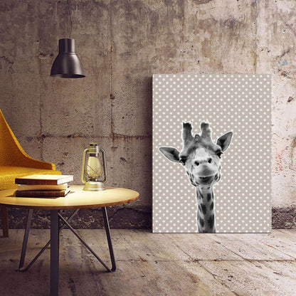 Giraffe Grey Star 001 Animal Canvas