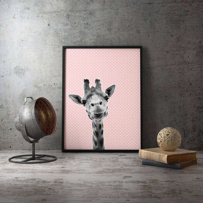 Giraffe pink 001 Animal Canvas