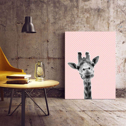 Giraffe pink 001 Animal Canvas