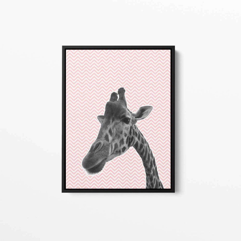 Giraffe Pink 002 Animal Canvas