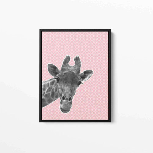 Giraffe Pink Heart Animal Fashion Canvas