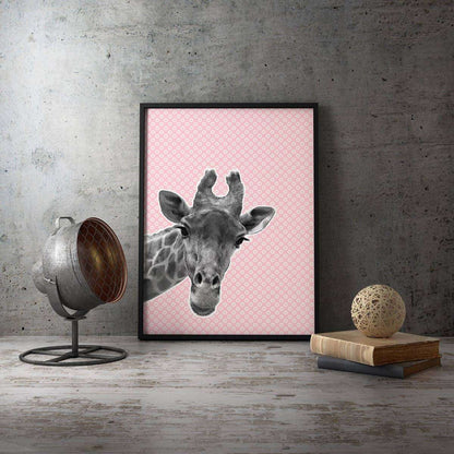 Giraffe Pink Heart Animal Fashion Canvas