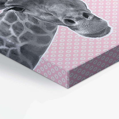 Giraffe Pink Heart Animal Fashion Canvas