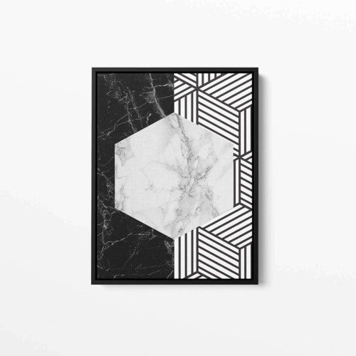 Grey Marble Monochrome Abstract Canvas