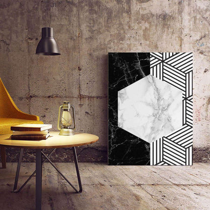 Grey Marble Monochrome Abstract Canvas